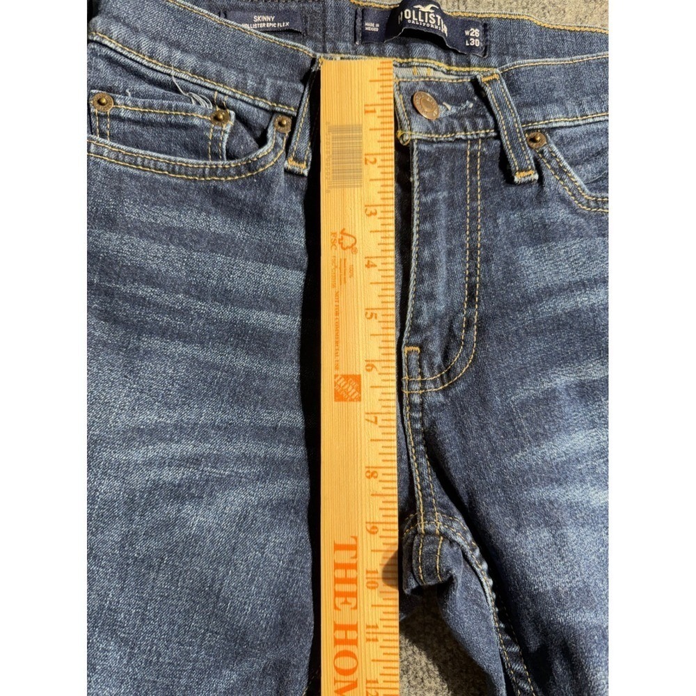 Hollister Epic Flex Skinny Jeans Dark Wash Denim 26x30 Mens Blue 331D2090 - Picture 6 of 8